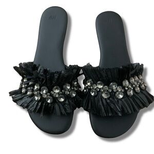 H&M Black Embellished Sandals